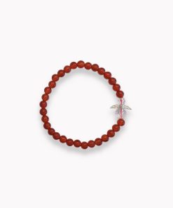 Roter Achat Kinderarmband mit Bergkristall Schutzengel