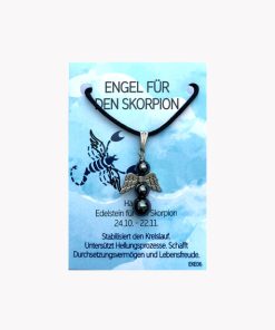 Anhänger Hämatit Engel für den Skorpion – Engel für dich auf kleiner Karte