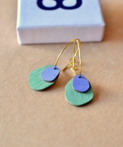 Kleine Creole Drops, mint/lavender