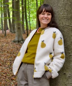 Collegejacke aus Teddyfleece “pears”