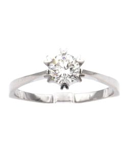 Diamant Solitär Ring mit 1.0 Karat Brillant (Natürlich) – Einkaräter in 750 Weißgold