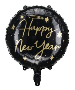 Folienballon Happy New Year (schwarz/gold)