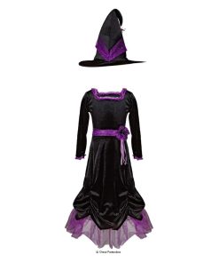 Great Pretenders Hexenkleid Hexenkostüm Lila Samt-Hexe