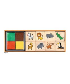 Moses Holz-Stempelset Wilde Tiere