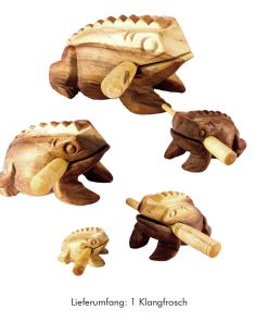 Holzfigur Klangfrosch Klangtier Frosch
