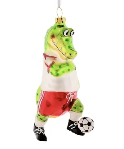 Weihnachtsbaumschmuck KROKODIL FUßBALLSPIELER GiftCompany H 13 cm